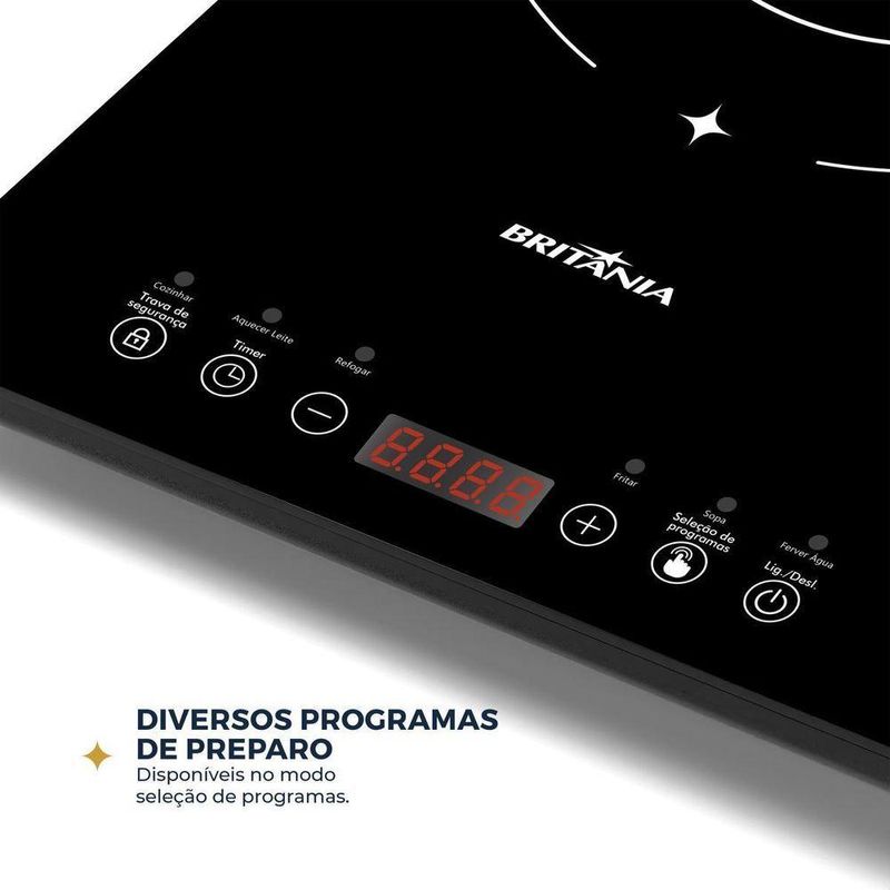 Cooktop Portátil De Indução Britânia BCT10A 110V