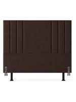 Cabeceira Linho Solteiro 90 Cm Cama Box Frame Estofada Marrom