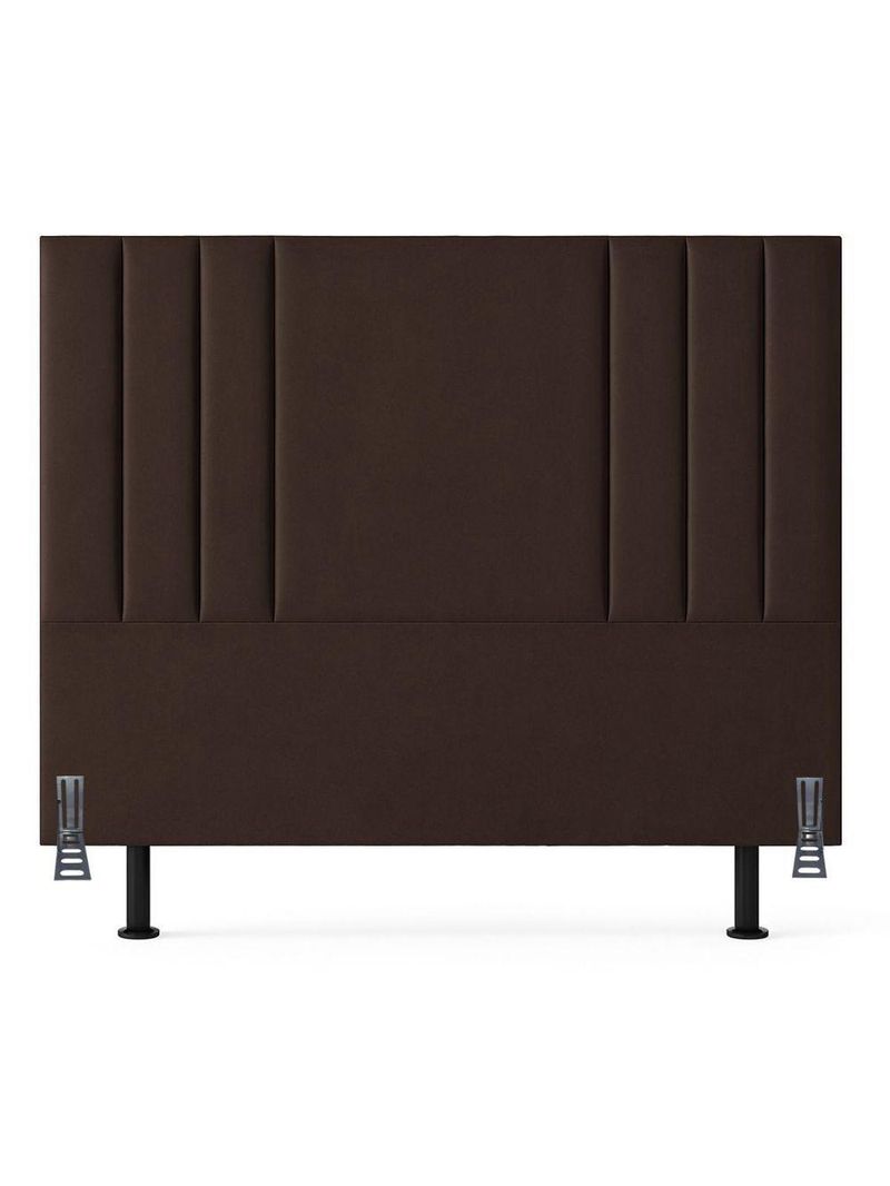 Cabeceira Linho Solteiro 90 Cm Cama Box Frame Estofada Marrom