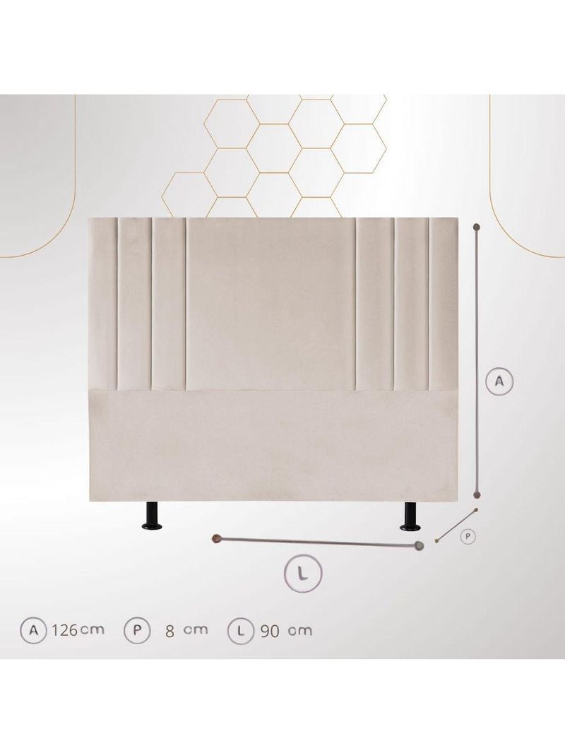 Cabeceira Linho Solteiro 90 Cm Cama Box Frame Estofada Marrom