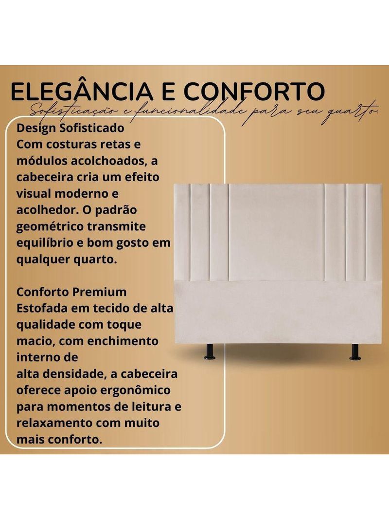Cabeceira Linho Solteiro 90 Cm Cama Box Frame Estofada Marrom