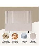 Cabeceira Linho Solteiro 90 Cm Cama Box Frame Estofada Marrom