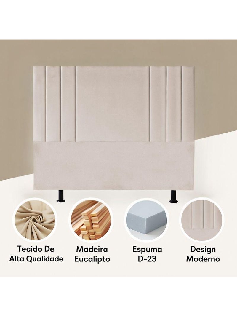 Cabeceira Linho Solteiro 90 Cm Cama Box Frame Estofada Marrom