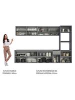 Armário de cozinha completa 300 cm suspenso nice madesa 03