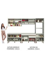 Armário de cozinha completa 310cm branco reims madesa xa01