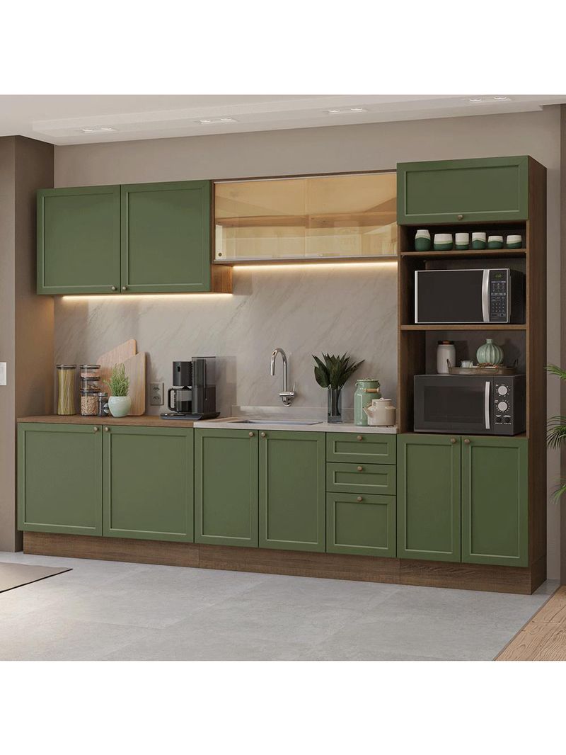 Armário de cozinha completa 310 cm vik madesa 01