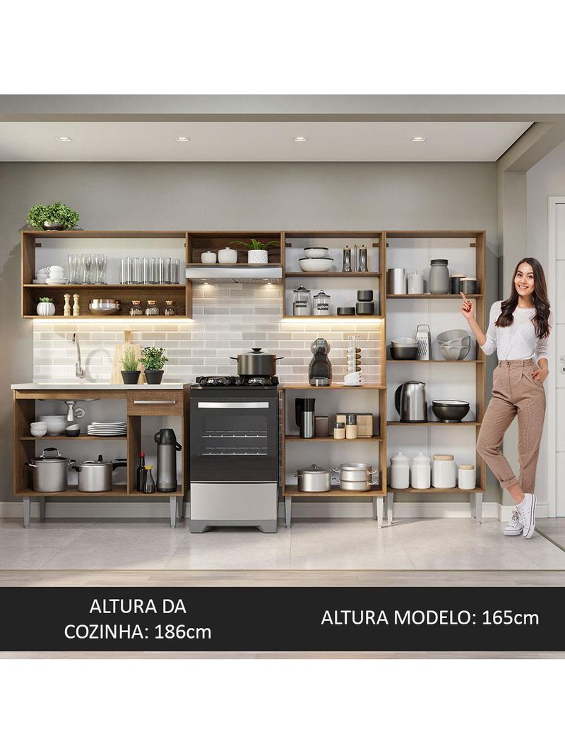 Armário de cozinha completa 293cm com pia emilly madesa 09