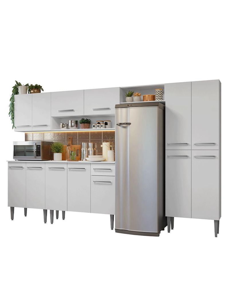 Armário de cozinha completa 293cm branco emilly madesa 011