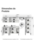 Armário de cozinha completa 293cm branco emilly madesa 011