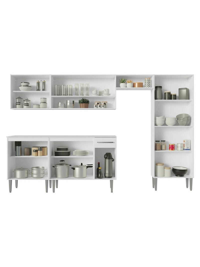 Armário de cozinha completa 293cm branco emilly madesa 011