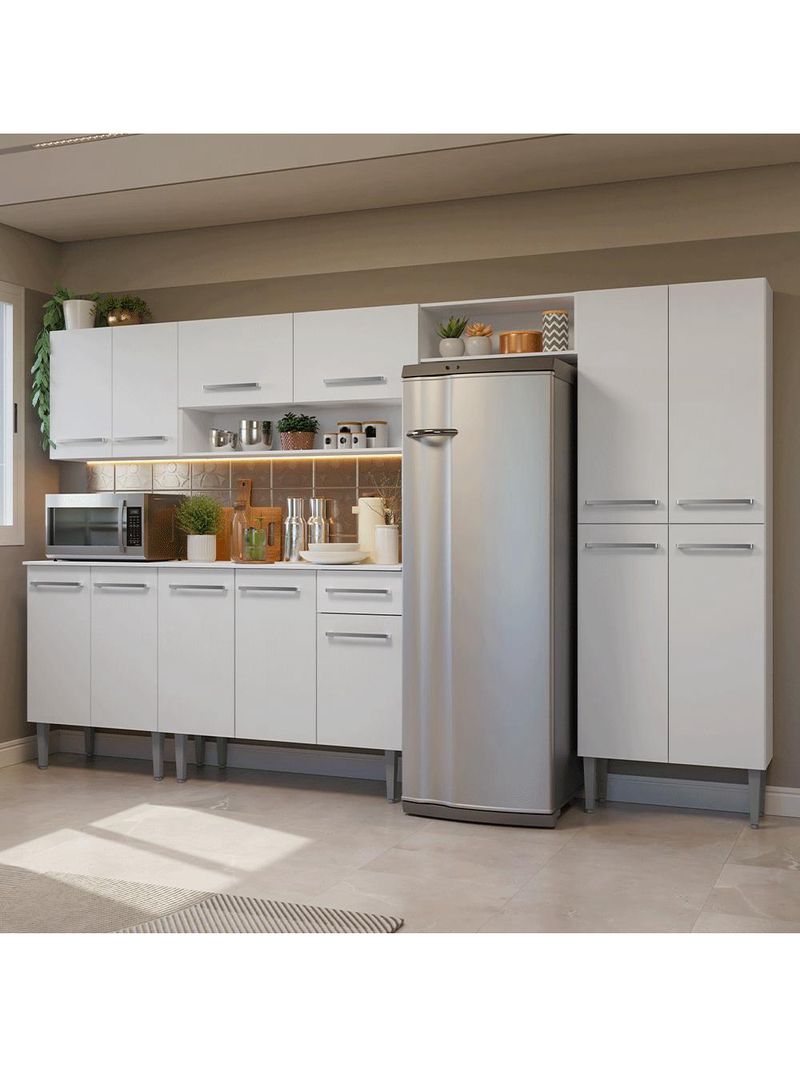 Armário de cozinha completa 293cm branco emilly madesa 011