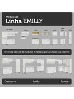 Armário de cozinha completa 293cm branco emilly madesa 011