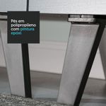Balcão armário de cozinha 3 portas 1 gaveta com pés cinza nice madesa
