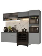 Armário de cozinha completa suspenso 260cm cinza nice madesa 11