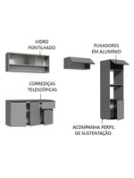 Armário de cozinha completa suspenso 260cm cinza nice madesa 11