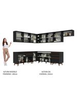 Armário de cozinha completa de canto 512cm preto reims madesa 01