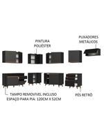 Armário de cozinha completa de canto 512cm preto reims madesa 01