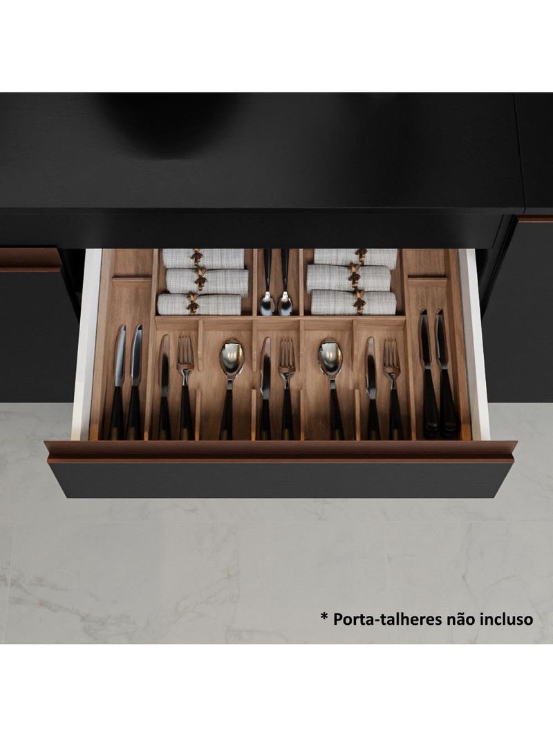 Armário de cozinha completa de canto 512cm preto reims madesa 01