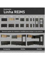 Armário de cozinha completa de canto 512cm preto reims madesa 01