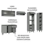 Armário de cozinha completa 300cm cinza nice madesa 08
