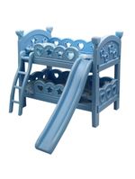 Mini Berço De Brinquedo Infantil Com Escorregador Azul