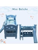Mini Berço De Brinquedo Infantil Com Escorregador Azul