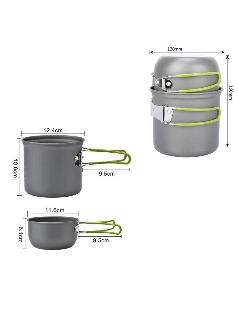 Kit Panelas Aluminio Kit Camping Cozinha Acampamento Outdoor Panela Viagem Praia Pesca Bolsa Sacola