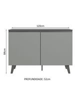 Balcão armário de cozinha 2 portas com pés cinza nice madesa