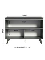 Balcão armário de cozinha 2 portas com pés cinza nice madesa