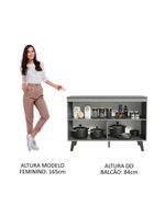 Balcão armário de cozinha 2 portas com pés cinza nice madesa