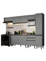 Armário de cozinha completa 300cm cinza nice madesa 05
