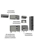 Armário de cozinha completa 300cm cinza nice madesa 05