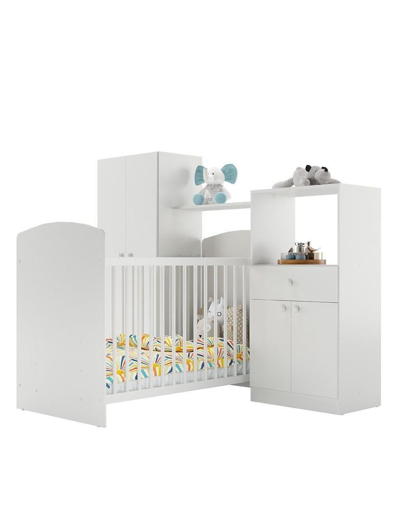 Quarto Infantil Colchão Incluso Meu Bebê Multimóveis Branco