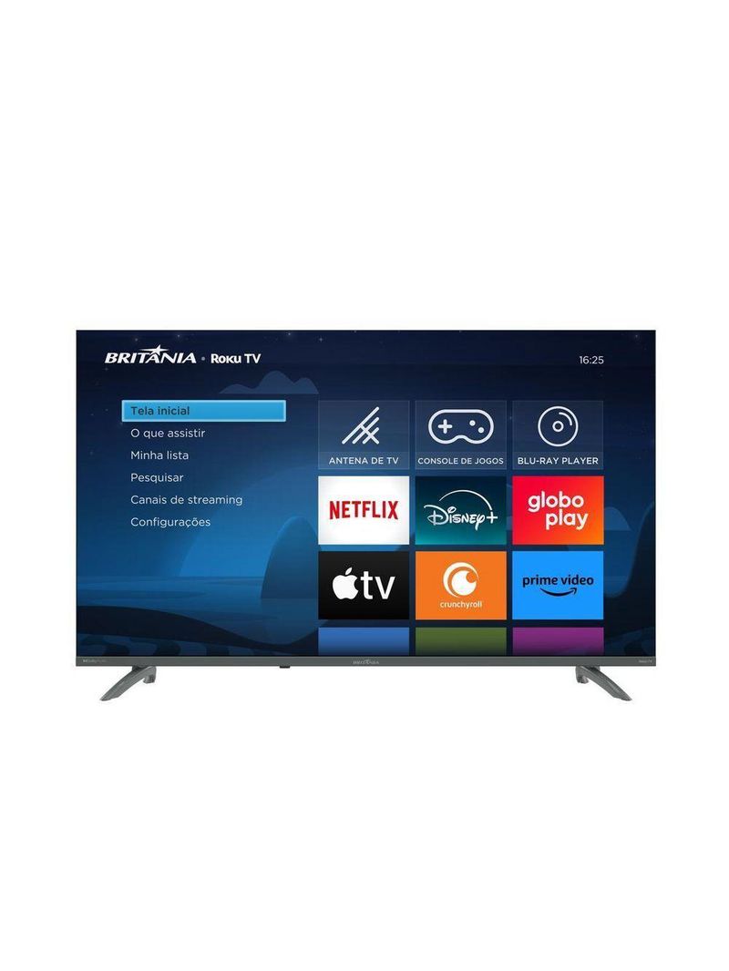 Smart 43” Britânia LED Dolby Audio Roku Bivolt