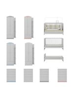 Quarto De Bebê Completo Com Berço 3 Em 1 Mp4145 Branco