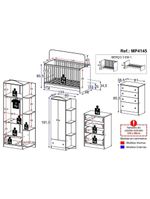Quarto De Bebê Completo Com Berço 3 Em 1 Mp4145 Branco