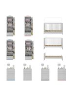 Quarto De Bebê Completo Com Berço 3 Em 1 Mp4145 Branco