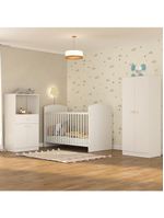 Quarto de Bebê Completo com Berço Guarda-Roupa e Cômoda