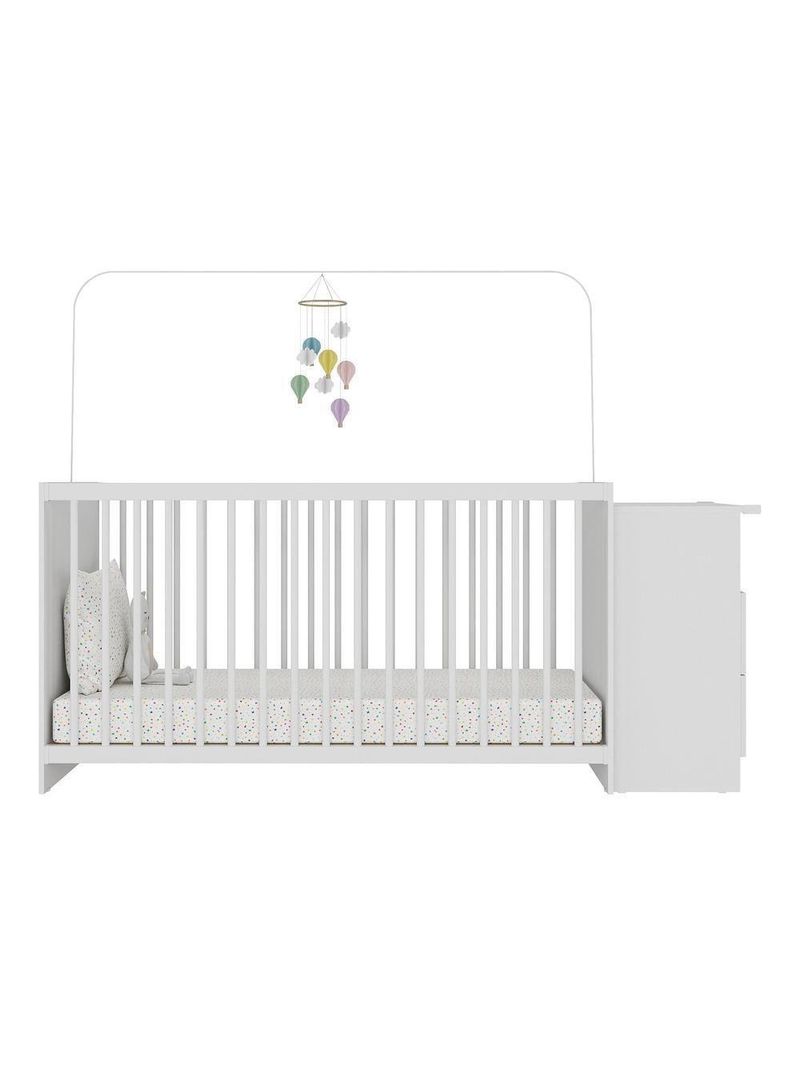 Berço Cômoda Para Colchão 60 X 130 Cm Meu Bebê Branco