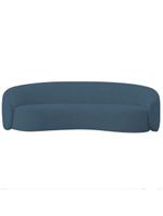 Kit Sofá 3 Lugares 180cm E 2 Poltronas Orgânica Luxo Recepção Amore Linho Amarena Móveis Azul Royal