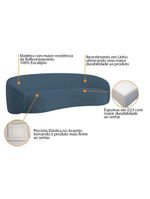 Kit Sofá 3 Lugares 180cm E 2 Poltronas Orgânica Luxo Recepção Amore Linho Amarena Móveis Azul Royal