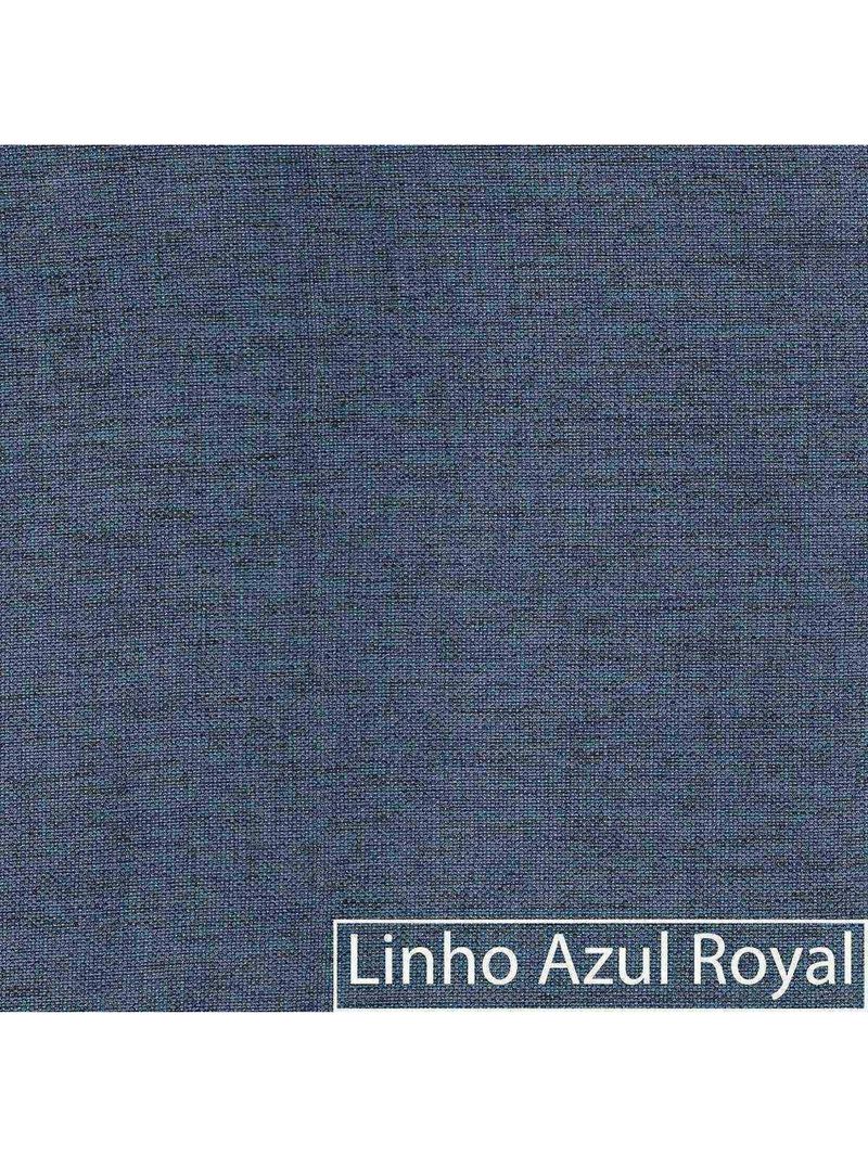 Kit Sofá 3 Lugares 180cm E 2 Poltronas Orgânica Luxo Recepção Amore Linho Amarena Móveis Azul Royal