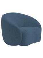 Kit Sofá 3 Lugares 180cm E 2 Poltronas Orgânica Luxo Recepção Amore Linho Amarena Móveis Azul Royal