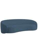 Kit Sofá 3 Lugares 180cm E 2 Poltronas Orgânica Luxo Recepção Amore Linho Amarena Móveis Azul Royal