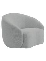Kit Sofá 3 Lugares 180cm E Poltrona Orgânica Luxo Recepção Amore Bouclé - Amarena Móveis Cor Cinza