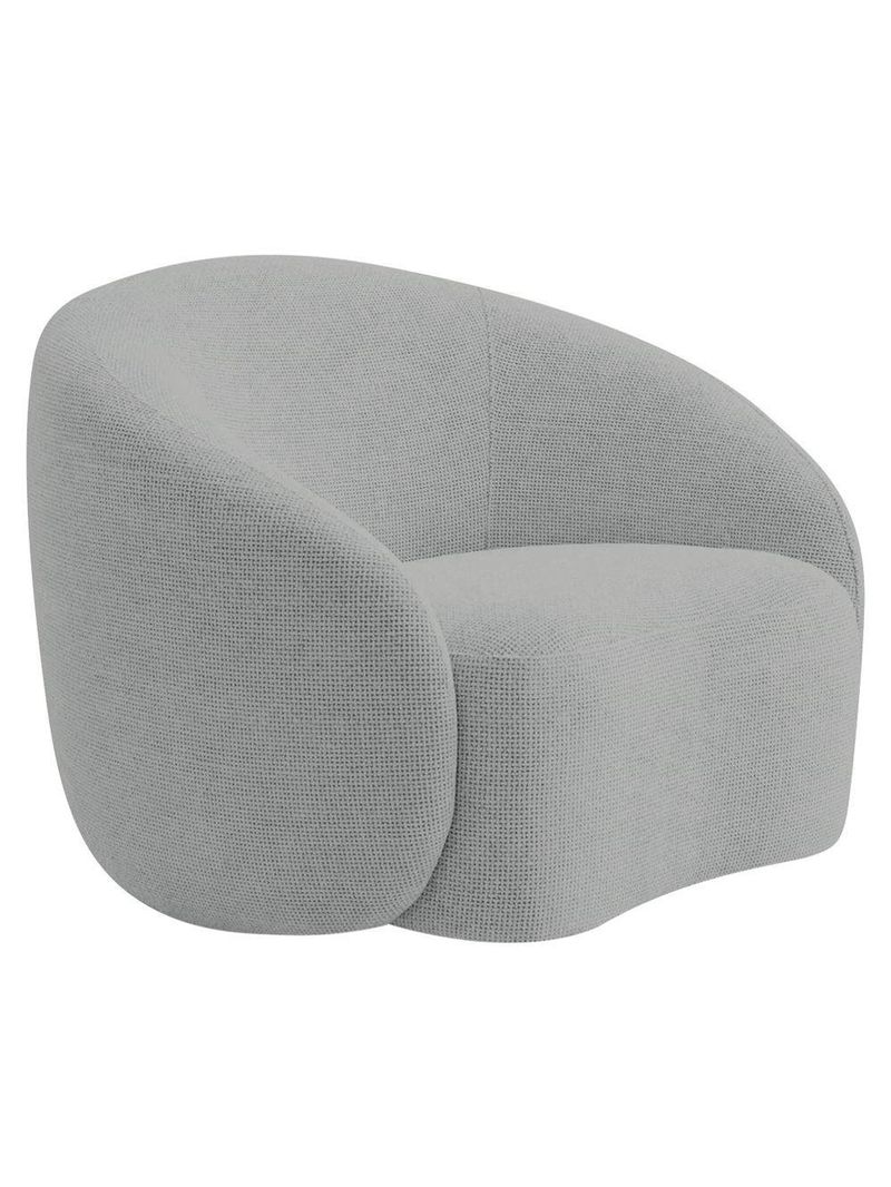 Kit Sofá 3 Lugares 180cm E Poltrona Orgânica Luxo Recepção Amore Bouclé - Amarena Móveis Cor Cinza