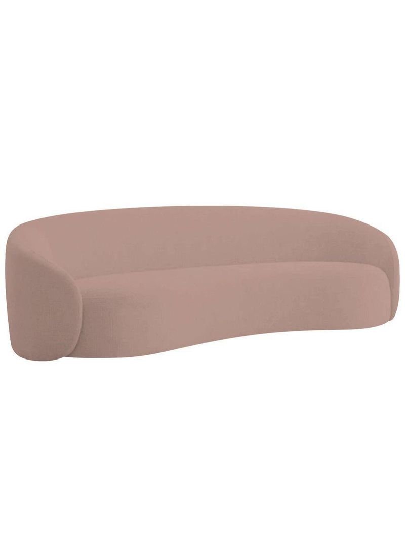 Kit Sofá 3 Lugares 180cm E 2 Poltronas Orgânica Luxo Recepção Amore Linho - Amarena Móveis Cor Rosê