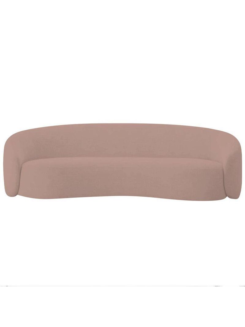 Kit Sofá 3 Lugares 180cm E 2 Poltronas Orgânica Luxo Recepção Amore Linho - Amarena Móveis Cor Rosê