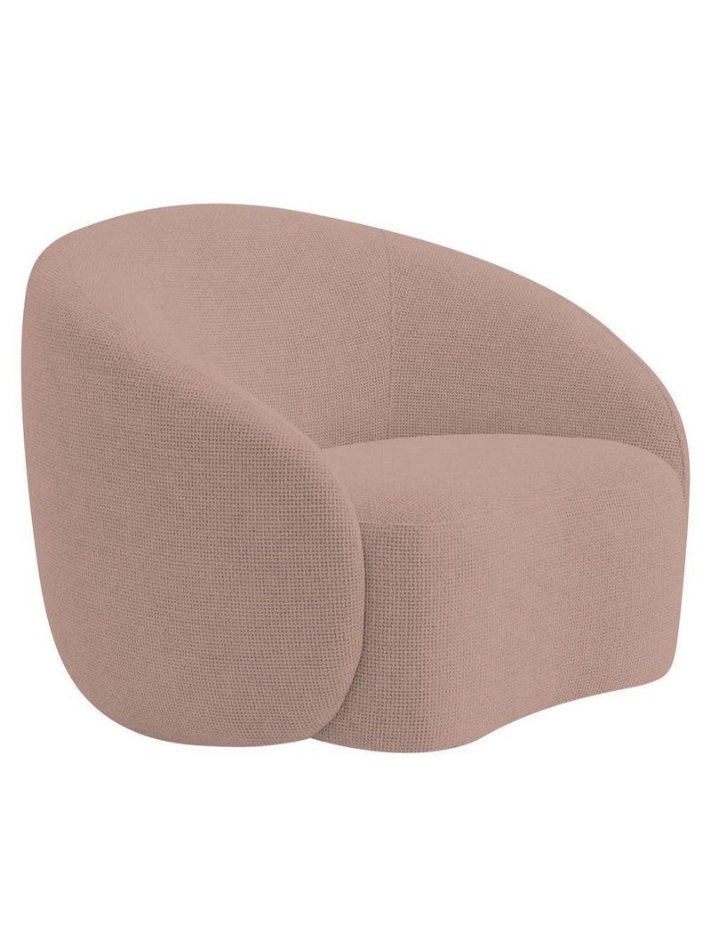 Kit Sofá 3 Lugares 180cm E 2 Poltronas Orgânica Luxo Recepção Amore Linho - Amarena Móveis Cor Rosê