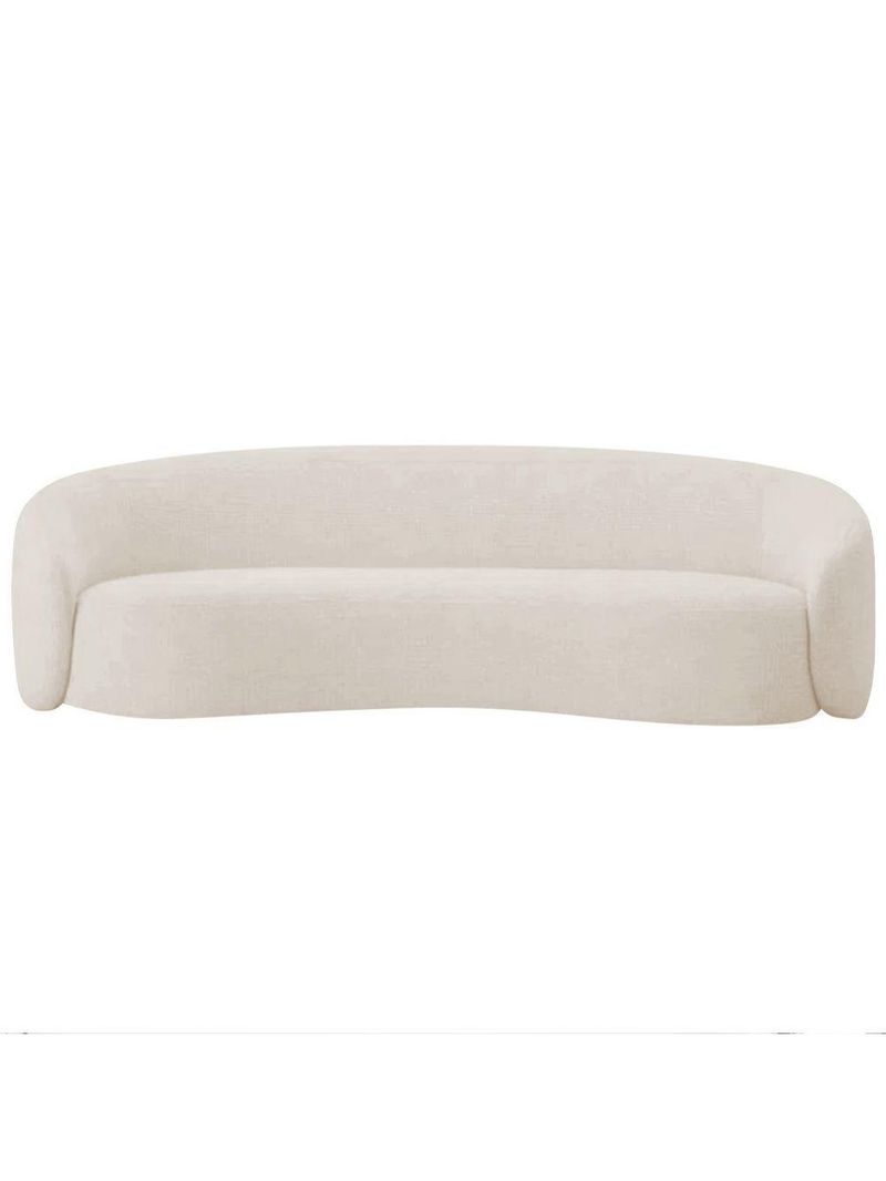 Kit Sofá 3 Lugares 180cm E 2 Poltronas Orgânica Luxo Recepção Amore Linho - Amarena Móveis Cor Bege
